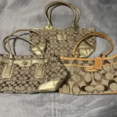 Coach ロゴ柄 ハンドバッグ 3点セット