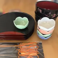 桂由美　多様盆、汁椀、小鉢、箸セット