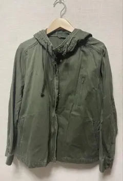 16日までお値下げ中⭕️ オリーブグリーン フード付き ミリタリージャケット XL