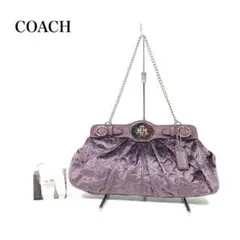 ☆美品☆ COACH コーチ ベロア生地 ワンショルダーバッグ ハンドバッグ
