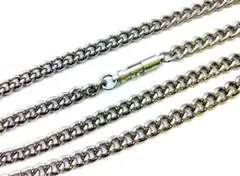 純チタンネックレス　喜平　巾4.5弱 高級ステンレス中留付き　国産55cm