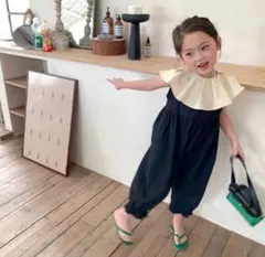 【韓国子供服】襟付きサロペット