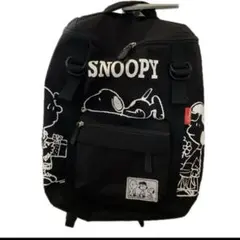 SNOOPY リュックサック 黒ボックス型通学部活ジムトレーニングテニスバック