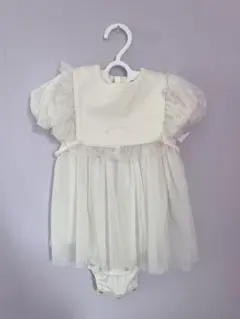 ジェラートピケ　ホワイト チュールスカート ベビードレス