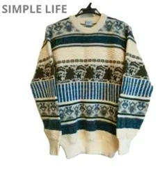 ★レナウン★シンプルライフ★ウール100％★ニット★