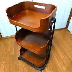 【美品】イタリアンウッド キャスター付きワゴン