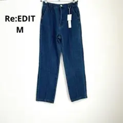 新品タグ付 Re:EDIT リエディ センタープレス デニム パンツ 青 M