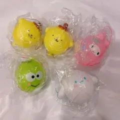 サンリオキャラクターズガチャポンぷにぷにバルーンキーチェーンマイメロディ 他5個