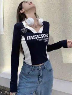 Dazy 長袖 Vネック トップス