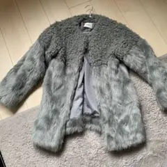 MURUA グレー ファーコート ショート丈