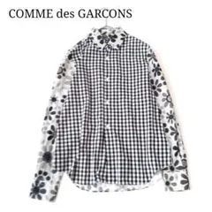 BLACK COMME des GARCONS チェック 花柄 ミックス 長袖 BLACK COMME des GARCONS チェック 花柄 ミックス 長袖 - メルカリ