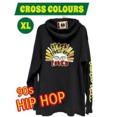 レア　クロスカラーズ　Y2K　パーカー　オーバーサイズ　90sヒップホップ　XL