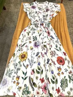 ZARA！夏！ボタニカル柄マキシ丈シャツワンピース！
