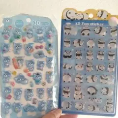 nekoni 韓国限定　シール3D クマ&パンダ　ボンボンドロップシール