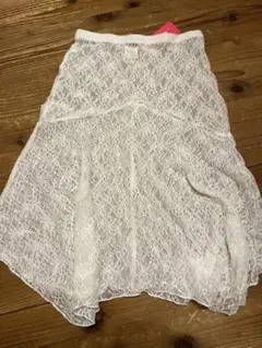 白 総レース スカート Sサイズ 裏地なし 透け感 フレア【最終値下げ‼️】