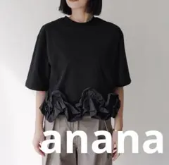 anana アナナ カットソー フリルデザイン 半袖Tシャツ ブラックのサムネイル