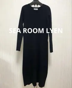 シールームリン　リブ　ニットワンピース　サイドスリット　レイヤード