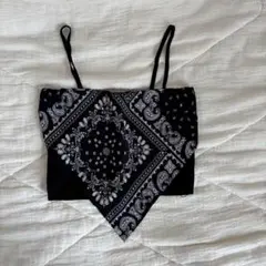 バンダナ柄 黒 キャミソール