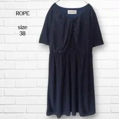 ロペ ROPE ワンピース ひざ丈 ネイビー M オケージョン ドレス きれいめ