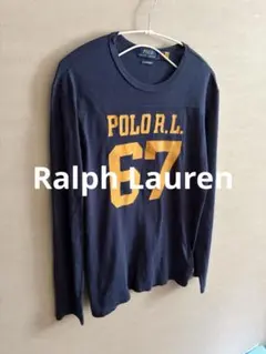 ラルフローレン　フットボールシャツ　カットソー　七部袖　ネイビー
