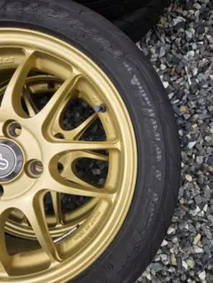 【送料込】ENKEI PF01 ゴールド 165-55R15 4本セットタイヤ付のサムネイル