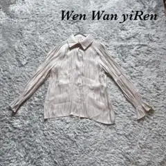 Wen Wan yiRen 長袖 ツルツル 背面タック サテン クレープシャツのサムネイル