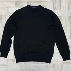 NANO UNIVERSE ウール ブラック Vネックニットセーター　メンズＬ