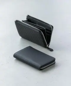 MURA 長財布 ラウンドファスナー カーボンレザー ブラックのサムネイル