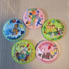 ディズニーキャラクター刺繍缶バッジ5個セット　ズートピア　トイ・ストーリー