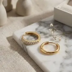 小ぶり フープピアス 金アレ対応 高見え 上品 サージカルステンレス
