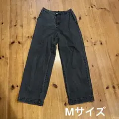 ダークグレー ワイドレッグデニム