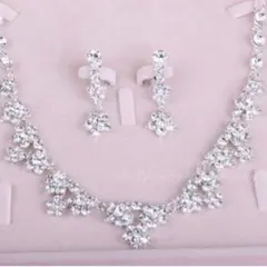 お花フラワーネックレス＆ピアスウェディングブライダル結婚式p