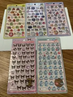 ボンボンドロップミニシール 5シートセットたまごっち、クロミ、ハンギョドン