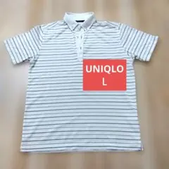 ホワイトストライプ ポロシャツ Lサイズ UNIQLO ユニクロ