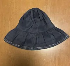 フリル付きネイビー チューリップハット
