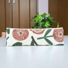 ✳️ハンドメイド✳️花柄ペンケース マチなし