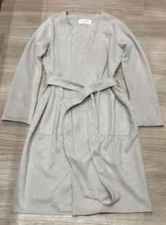 ロイヤルパーティー　ノーカラーコート　ベージュ　ベルト付