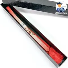 帯締め 伊賀白鳳流 手組紐 正絹 金糸 枝梅 コーラル 着物【未使用品】333