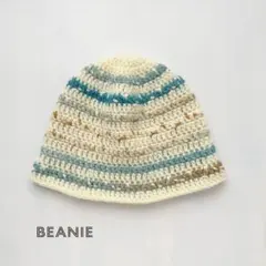 ハンドメイド ビーニー ニット帽 クロシェハット クラッシャーハット #85