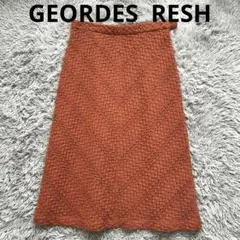 【GEORGES RECH】 幾何学柄ニットスカート 40（L） テラコッタのサムネイル