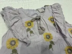 プティマイン　ひまわり刺繍　ワンピース　　100cmのサムネイル