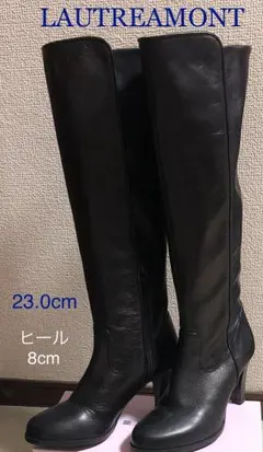 770  LAUTREAMONT  ロングブーツ 黒  23.0cmのサムネイル