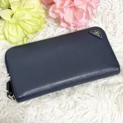 美品✨プラダ RFID サフィアーノ 三角ロゴ ラウンドファスナー 長財布
