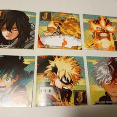 ヒロアカ　シール　緑谷　爆豪　轟　Jヒーロー　ステッカー　特典　6枚セット