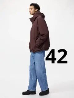 新品　ユニクロ　ワイドストレートジーンズ　メンズ　42 106.5cm