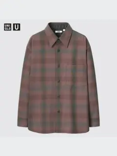 UNIQLO U ヘビーフランネルオーバーサイズシャツ　XL オンブレチェック