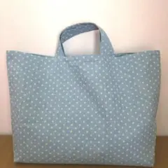 トートバッグ 大きめ キャンバス　帆布 レッスンバッグ 水玉
