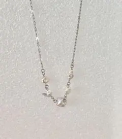 淡水パール ケシパール　シルバー(色)チェーン ネックレス