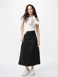 UNIQLO ウォッシャブルミラノリブフレアスカート　￼Lサイズ