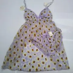 新品未使用花柄薄紫色ベビードール【ショーツ付き】Lサイズ